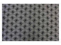 Tissu polyester jacquard corea allover noir platine laize 140 cm