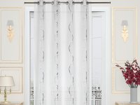 Rideau voilage RIVIERA polyester gris 140 x 240 cm