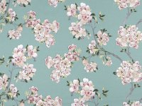 Tissu coton enduit PRUNUS imprimé fleurs de cerisier