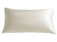 Taie d'oreiller rectangulaire 50x70 cm en soie coloris ivoire