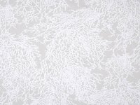 Tissu coton enduit CALEDONIE motif algues sur fond gris clair
